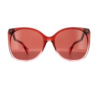 Gucci Rectangle Womens Burgundy Red Sunglasses - Purple - One Size