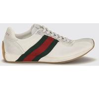 GUCCI Tempo Low-Top Sneakers in Leather and Mesh with Web Detail - Size: 39 - female