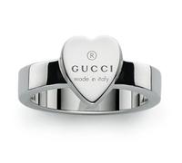 Gucci Trademark Engraved Heart Sterling Silver Ring (Size J-K)