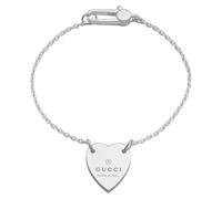 Gucci Trademark Sterling Silver Heart Bracelet - 19cm