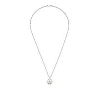 Gucci Trademark Sterling Silver Hexagon Pendant Necklace