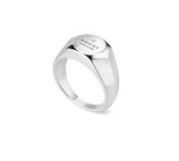 Gucci Trademark Sterling Silver Hexagon Small Signet Ring (Size N-O)