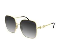 Gucci Women's Horsebit Metal Frame Sunglasses - Gold/Gold/Grey