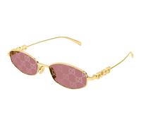 Gucci Woman GG1802S 002 Sunglasses Metal Gold Red Round