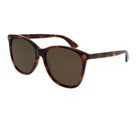 Gucci Woman Gucci GG0024S 002 Sunglasses Plastic Havana Brown Round Normal