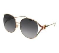 Gucci Woman Gucci GG0225S 001 Sunglasses Metal Gold Grey Round Normal
