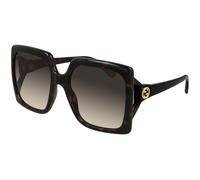 Gucci Woman Gucci GG0876S 002 Sunglasses Injected Havana Brown Squared Normal Shaded