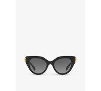 Gucci Womens Black Gc002117 Gg1408s Cat-eye-frame Acetate Sunglasses