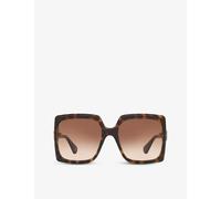 Gucci Womens Brown Gg0876s Square-frame Glass and Acetate Sunglasses 56mm