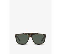 Gucci Womens Brown Gg1039s Rectangular-frame Acetate Sunglasses