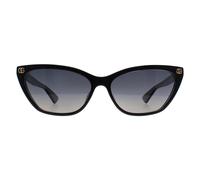 Gucci Women's Cat Eye Shiny Black Grey Gradient Polarized GG1815S Gucci Black One Size