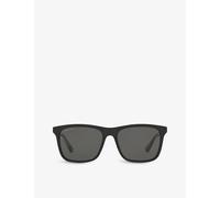 Gucci Womens Gucci Gc001659 Rectangle-Frame Acetate Sunglasses Black