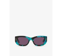 Gucci Womens Gucci Gc001936 Gg1215S Rectangle-Frame Acetate Sunglasses