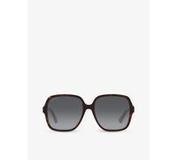 Gucci Womens Gucci Gc001949 Gg1189S Rectangle-Frame Acetate Sunglasses Brown
