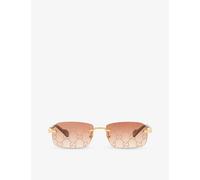 Gucci Womens Gucci Gc001968 Gg1221S Rectangle-Frame Polyamide Sunglasses