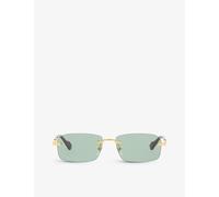 Gucci Womens Gucci Gc001968 Gg1221S Rectangle-Frame Polyamide Sunglasses