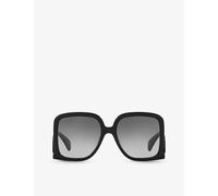 Gucci Womens Gucci Gc002056 Gg1326S Rectangle-Frame Acetate Sunglasses Black