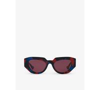Gucci Womens Gucci Gc002107 Rectangle-Frame Acetate Sunglasses Multi-Coloured