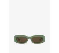 Gucci Womens Gucci Gc002108 Gg1426S Rectangle-Frame Acetate Sunglasses Green