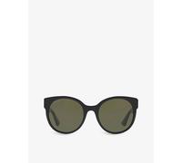 Gucci Womens Gucci Gg0035Sn Round-Frame Acetate Sunglasses Black