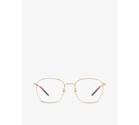 Gucci Womens Gucci Gg0681O Rectangle-Frame Metal Optical Glasses Gold