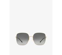 Gucci Womens Gucci Gg0879S Square-Frame Glass and Metal Sunglasses Gold