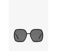 Gucci Womens Gucci Gg0890S Square-Frame Glass and Acetate Sunglasses Black