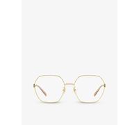 Gucci Womens Gucci Gg1285O Square-Frame Metal Optical Glasses Green