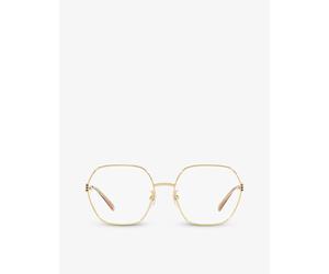 Gucci Womens Gucci Gg1285O Square-Frame Metal Optical Glasses Green