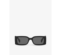 Gucci Womens Gucci Gg1325S Branded-Arm Rectangle-Frame Acetate Sunglasses Black