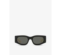 Gucci Womens Gucci Gg1664S Square-Shape Acetate Sunglasses Black