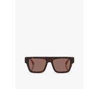 Gucci Womens Gucci Gg1868S Rectangle Acetate Sunglasses Brown