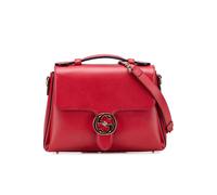 Gucci Women's Preloved Small Dollar Calf Interlocking G Satchel Bag in Red