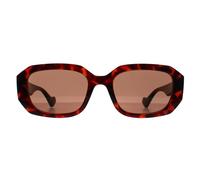 Gucci Women's Rectangle Shiny Dark Havana Brown GG1535S Gucci Brown One Size
