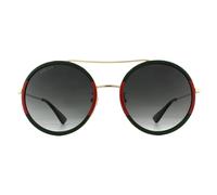 Gucci Women's Round Gold Green & Red Green Gradient Sunglasses Gucci Green One Size