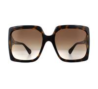 Gucci Women's Square Dark Havana Brown Gradient Sunglasses