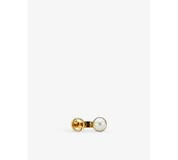 Gucci Womens Yellow Gold Blondie Interlocking G-charm Open-band Gold-toned Metal and Faux-pearl Ring M-n