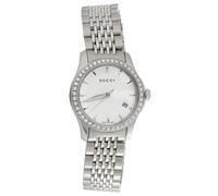 Gucci Ya126501 Diamond Watch G-Timeless Ladies 27mm S. Steel Silver Dial 0.60 CT