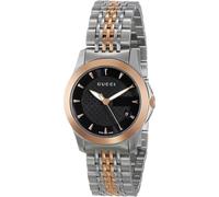 Gucci YA126512 G-Timeless Two-Tone Ladies Watch - Black Dial, 27mm, Stainless Steel, Quartz, 30M Water Resistant | Product Code ced-49663421546815