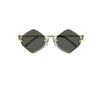 Gucci Woman GG1604S 001 Sunglasses Metal Gold Grey Geometric