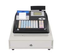 gucdaqc Cash Register Till Auto Open Drawer Box 4 Bill 5 Coin Cash Drawer Tray For POS System Dual LED Screen Display Electronic Cash Register Black Supports Cash Credit Card And Foreign Currency