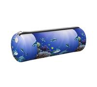 GUCHENP Shark Swimming Under The Sea Print Pencil Case,Cylindrical Storage Pouch,Stationery Organizer for Office Workers