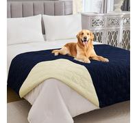 Guchuang Bedding Waterproof Dog Blanket for Bed, Anti-Slip Dog Blankets Washable, 102x127 cm Soft Waterproof Sofa Cover Scratch Dirty and Fur Resistant for Couch and Bed Furniture, Navy Blue