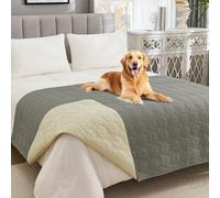 Guchuang Waterproof Dog Blanket for Bed, Anti-Slip Dog Blankets Washable, 97x190 cm Soft Waterproof Sofa Cover Scratch Dirty and Fur Resistant for Couch and Bed Furniture, Light Grey