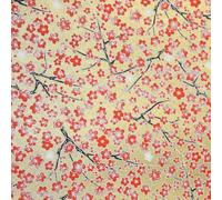 GuCra Japanese Yuzen Washi Paper, Reusable Wrapping Paper and Gift Wrap for Origami, Chiyogami and DIY Crafts, 43.3" x 31.5", 1sheet (Gold x Plum)