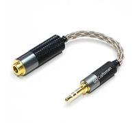 GUCraftsman 3.5mm Stereo Male to 4.4mm Balanced Female Portable Headphone Adapter Cable 6N Single Crystal Silver Headphone Jack Convert Cable