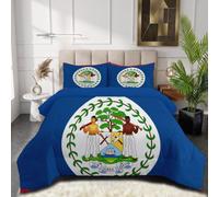 GUCSMN Double Coverless Duvet Belize Flag Bedding