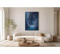 GUCSMN Unframed Canvas Prints Caves Streams Wall Art Poster, Fantasy Landscape Home Decor Modern Artwork for Living Room Bedroom Bathroom Home Office Kitchen 32x47in