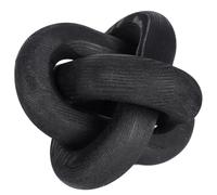 GUDAGUU Wood Knot Decor -Coffee Table Decor Shelf Decor Table Books Hand Carved Home Decoration Boho Country Rustic Modern Shabby Chic Style Decor,White & Black 3 Link Wooden Home Decor (Black)