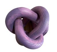 GUDAGUU Wood Knot Decor -Coffee Table Decor Shelf Decor Table Books Hand Carved Home Decoration Boho Country Rustic Modern Shabby Chic Style Decor,White & Black 3 Link Wooden Home Decor (Purple)